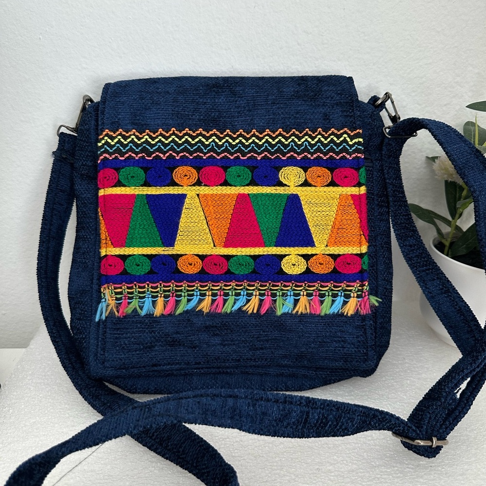 Colorful Embroidered Crossbody Bag